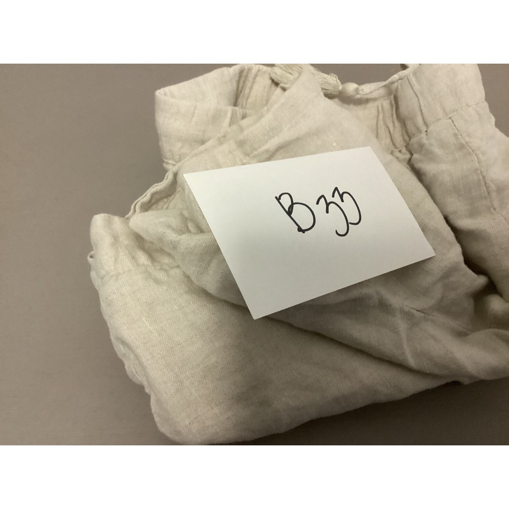 Talbots Linen Shorts Womens XL Beige Elastic Drawstring Waist Tassel Pocket - Picture 11 of 11